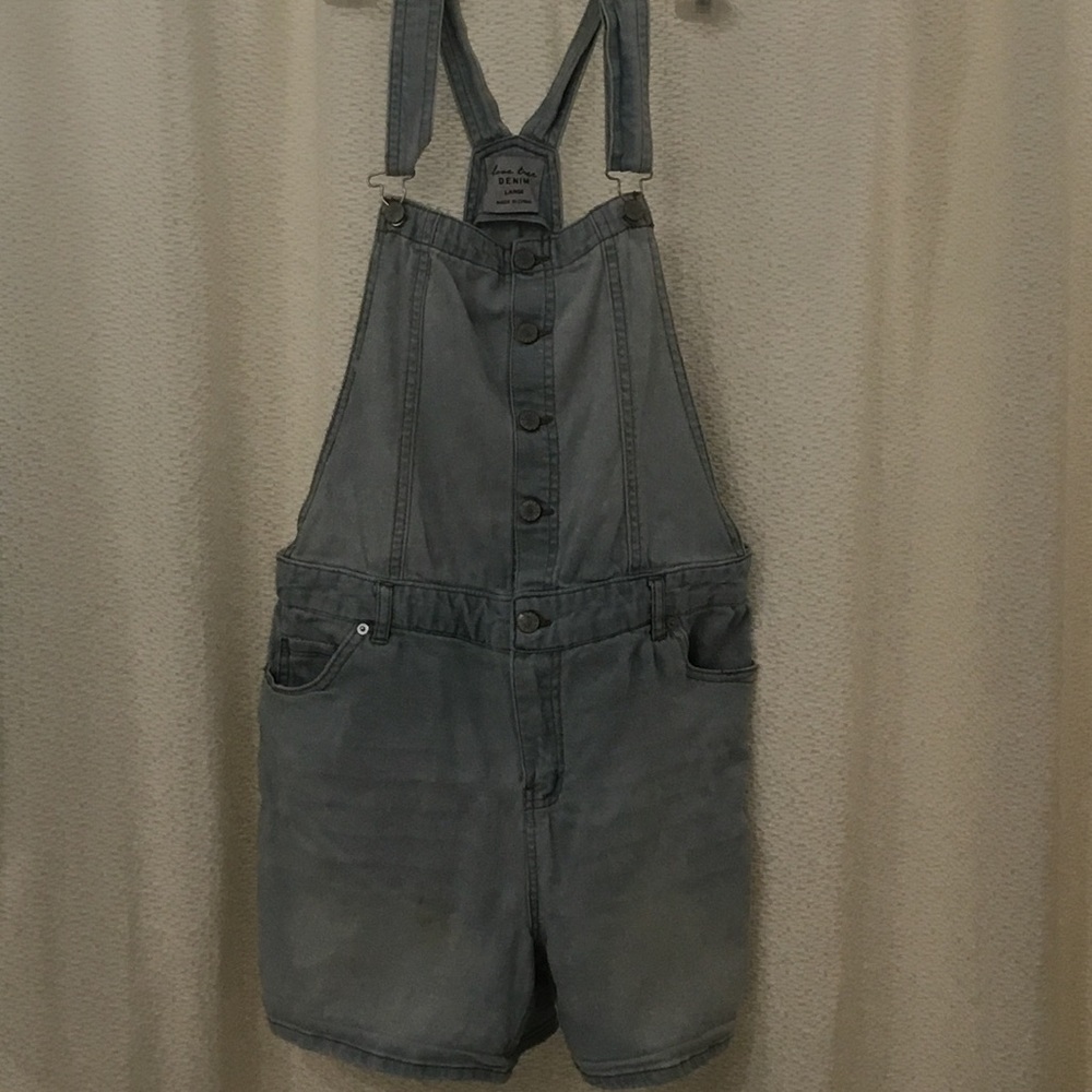 Love Tree Light Blue Denim Short Overalls